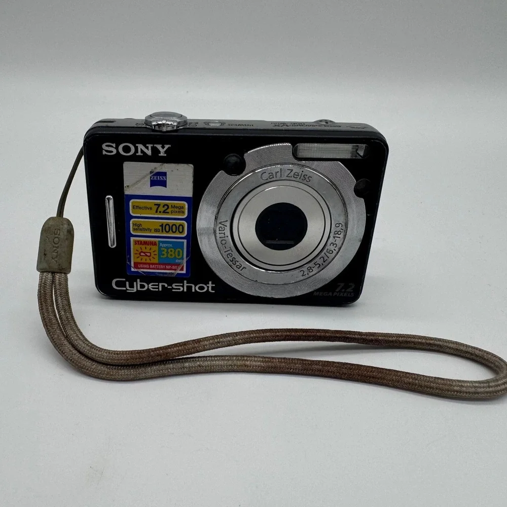 Sony Cyber-shot DSC-W55 7.2MP Digital Camera Black Carl Zeiss For Parts Repair